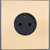Дизайнерская розетка с заземлением, золотой, SJAN33BC10 Salvador