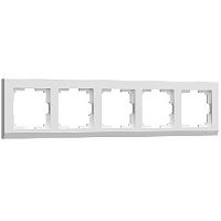 Дизайнерская рамка 5 местная, белый, поликарбонат, W0051801 Werkel