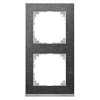Дизайнерская рамка 2 местная, сланец/алюминий, MTN4020-3669 Schneider Electric, серия Merten System M-Pure Decor