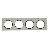 Дизайнерская рамка 4 местная, нержавеющая сталь/черный, 10142204 Berker, серия R.3