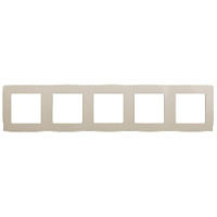 Дизайнерская рамка 5 местная, слоновая кость, Б0014782 Эра, серия 12