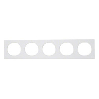 Дизайнерская рамка 5 местная, полярная белизна, глянцевый, 10152289 Berker, серия R.3