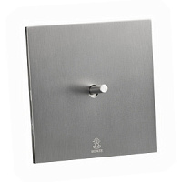 Дизайнерский выключатель Aura Никель браш, BAN1KTC Bonze одноклавишный проходной