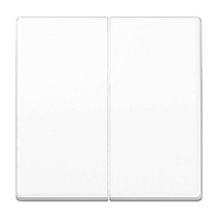 Двойная клавиша выключателя антибактериальная, белый, ABAS591-5WW Jung, серия AS 500