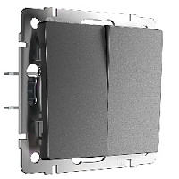 Дизайнерский выключатель, графит матовый, W1122064 Werkel, двухклавишный проходной
