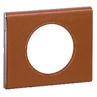 Дизайнерская рамка 1 местная, кожа карамель, камень, 069421 Legrand, серия Celiane