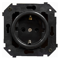 Розетка с заземляющим контактом с накладкой, черный, B3-101-23 BIRONI
