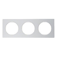 Дизайнерская рамка 3 местная, алюминий/полярная белизна, 10132274 Berker, серия R.3