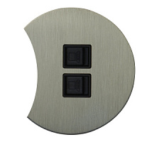 Розетка компьютерная двойная RJ-45, полукруглая, EU010207, никель, Salvador