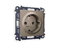 Комплект механизма электрической розетки с/з c шторками, темная бронза матовый, MA637010 Ambrella Volt