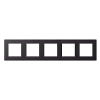 Дизайнерская рамка 5 местная, графит, 2400650-038 Simon, серия 24 Harmonie