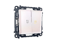 Комплект механизма 2-кл проходного выключателя с подсветкой 3200K мягкий теплый свет, жемчуг, MA204030 Ambrella Volt, двухклавишный