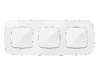 Дизайнерская рамка из натурального стекла 3 местная, белый, OF350103 Ambrella Volt