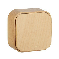 Дизайнерский выключатель, дерево, 782264 Legrand, одноклавишный, проходной, серия Quteo