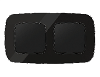 Дизайнерская рамка из натурального стекла 2 местная, черный, OF350802 Ambrella Volt