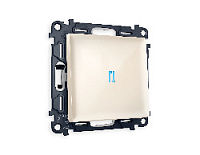 Комплект механизма 1-кл выключателя с подсветкой 10000K голубой свет, бежевый глянец, MA302020 Ambrella Volt, одноклавишный