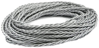 Ретро кабель витой электрический (50м) 2*0.75, серебристый шелк, серия Twist, Interior Electric