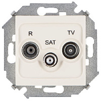 Дизайнерская розетка TV-R-SAT, бежевый, 1591466-031 Simon, одиночная, серия 15