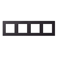 Дизайнерская рамка 4 местная, графит, 2400640-038 Simon, серия 24 Harmonie