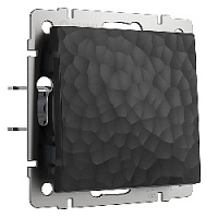 Дизайнерский выключатель, черный, W1212008 Werkel, одноклавишный проходной, серия Hammer