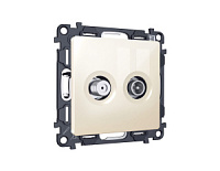 Комплект механизма розетки TV оконечной + SAT 5-862MHz 3.5dB/950-2150MHz 3.5dB , бежевый глянец, MA313310 Ambrella Volt