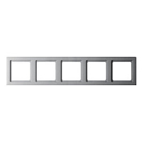 Дизайнерская рамка 5 местная, алюминиевый, бархатный лак, 10156084 Berker, серия Q.1