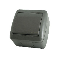 Дизайнерский выключатель IP44, серый, SQ1818-0101 TDM ELECTRIC, одноклавишный, серия Селигер