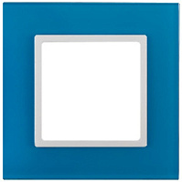 Дизайнерская рамка 1 местная, голубой, Б0034482 Эра, серия Elegance