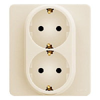Дизайнерская двойная розетка с заземлением, слоновая кость, 673751 Legrand, серия Inspiria