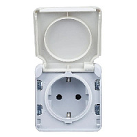Дизайнерская розетка с заземлением и винт. клеммами, белый, 069639 Legrand, серия Plexo