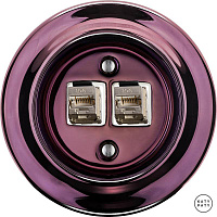 Розетка интернет Cat.6а экранир.10G двойная, фиолетовый металлик PEMAGsCat6a Katy Paty