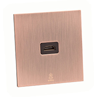 Дизайнерская розетка HDMI Aura Медь браш, BACHD Bonze