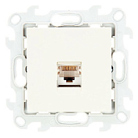 Дизайнерская розетка компьютерная RJ-45 кат. 5е и заглушка, слоновая кость, 2410598-031 Simon, серия 24 Harmonie