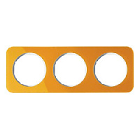 Дизайнерская рамка 3 местная, оранжевый/полярная белизна, 10132339 Berker, серия R.1