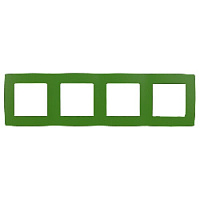 Дизайнерская рамка 4 местная, зеленый, Б0019430 Эра, серия 12