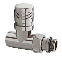 Дизайнерский клапан угловой для радиаторов, ручная регулировка, Tondera 1/2" никель матовый 0620-1500NS00 S.R.Rubinetterie