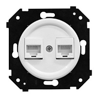 Ретро розетка RJ45, C.5E | UTP | T568A-B интернет, белый, B3-302-21M BIRONI