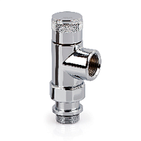 Дизайнерский клапан запорный осевой для радиатора 1/2" хром 0671-1500C000 S.R.Rubinetterie