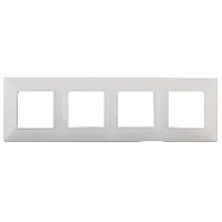 Дизайнерская рамка 4 местная, белый, Б0034399 Эра, серия Elegance