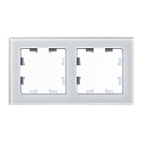 Дизайнерская рамка 2 местная, белый, стекло, ATN320102 Schneider Electric, серия Atlas Design Nature