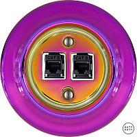 Розетка интернет Cat.6 двойная, пурпурно-фиолетовый металлик PEVIGsCat6 Katy Paty