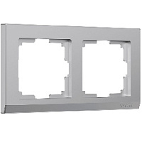 Дизайнерская рамка 2 местная, серебряный, поликарбонат, W0021806 Werkel