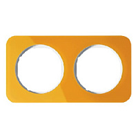 Дизайнерская рамка 2 местная, оранжевый/полярная белизна, 10122339 Berker, серия R.1