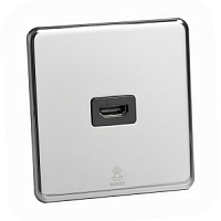 Дизайнерская розетка HDMI Mira Зеркальный хром, BMСHD Bonze