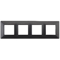 Дизайнерская рамка 4 местная, антрацит, Б0034403 Эра, серия Elegance