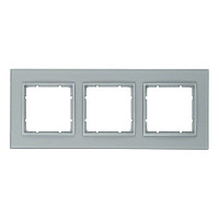 Дизайнерская рамка 3 местная, алюминиевый, глянцевый, стекло, 10136414 Berker, серия B.7