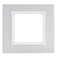 Дизайнерская рамка 1 местная, алюминиевый/полярная белизна, матовый, 10116914 Berker, серия B.7