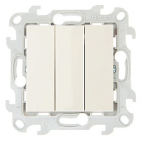 Дизайнерский выключатель, слоновая кость, 2450391-031, Simon, трехклавишный, серия 24 Harmonie