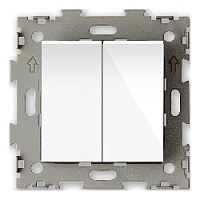 Дизайнерский выключатель, белый, GL-W102-WCG, CGSS, двухклавишный, серия Эстетика