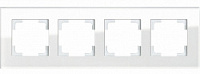 Дизайнерская рамка 4 местная, белое стекло, 81004GW Wedder, серия R3